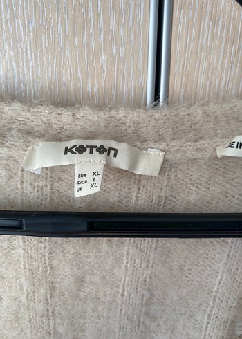 Koton Bej V Yakalı Örgü Kadın Hırka