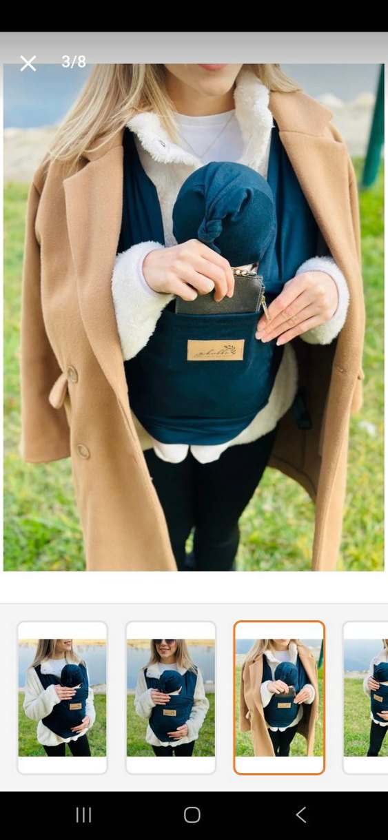 Lacivert Bebek Kanguru Sling - Görsel 3