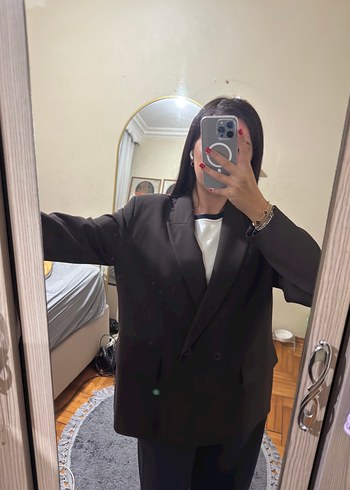 Zara Sikligin Simgesi Siyah Oversize Blazer Ceket