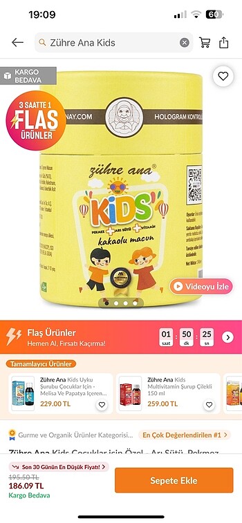 Zühre ana kids çocuk macunu