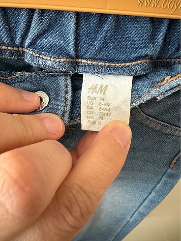 6-9 Ay Beden lacivert Renk H&M kız bebek jean pantolon