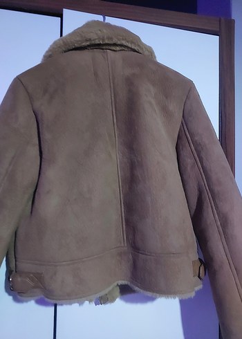 Kahverengi Süet Kürklü Kadın Ceket - Görsel 7