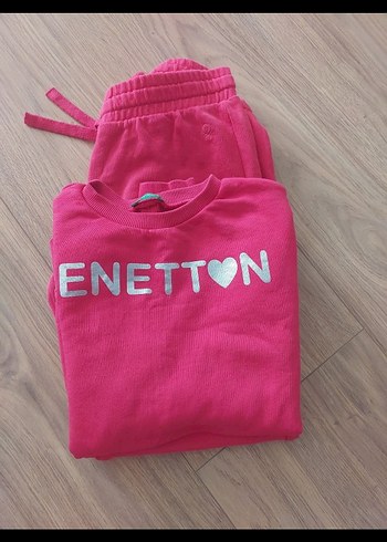 Benetton Pembe Kız Sweatshirt ve Eşofman Takımı - Görsel 5