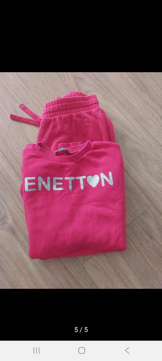 Benetton Pembe Kız Sweatshirt ve Eşofman Takımı - Görsel 5