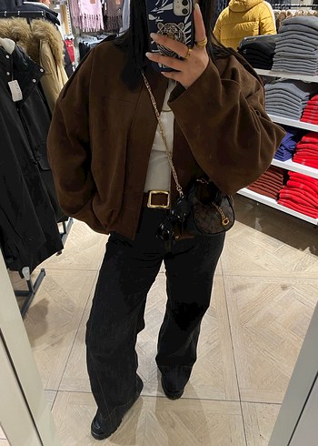 Kahverengi Süet Kadın Ceket - Görsel 2