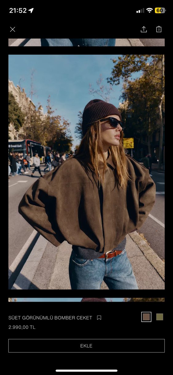 Kahverengi Süet Kadın Ceket - Görsel 4