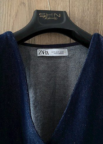 Düğmeli Denim Kadın Yelek Zara - Görsel 3