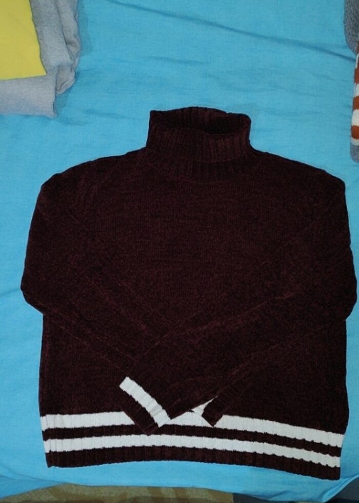 Kadife bordo kazak  - Görsel 3