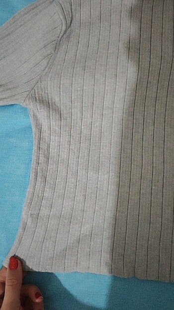 Gri crop kazak  - Görsel 2