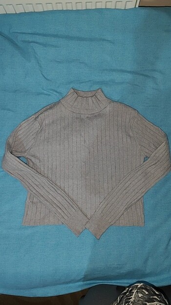 Gri crop kazak  - Görsel 6