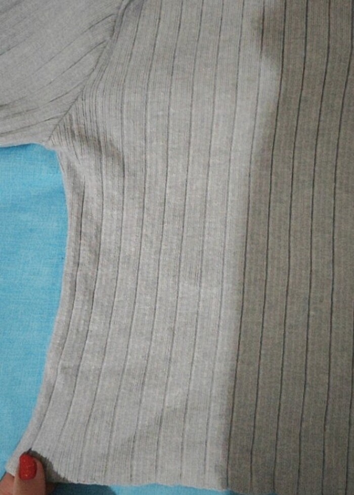 Gri crop kazak  - Görsel 2