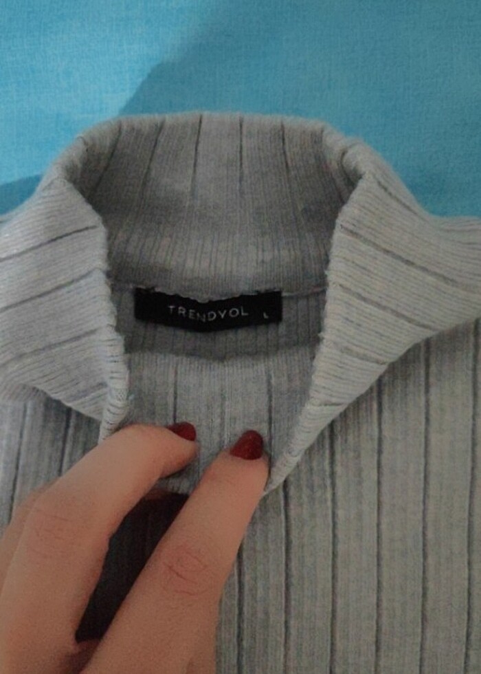 Gri crop kazak  - Görsel 4