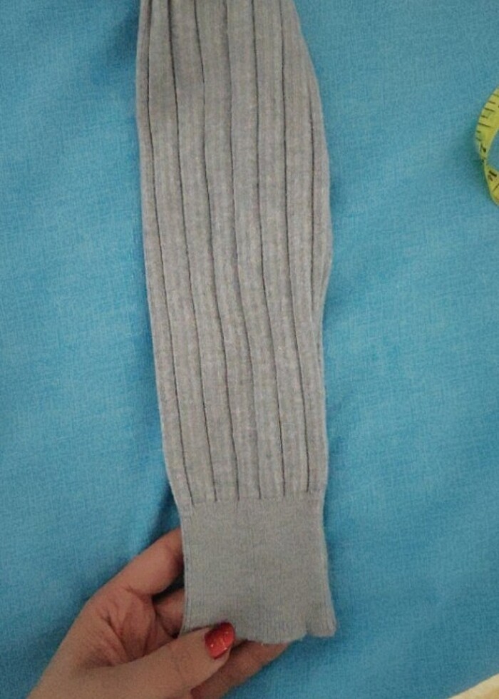 Gri crop kazak  - Görsel 5