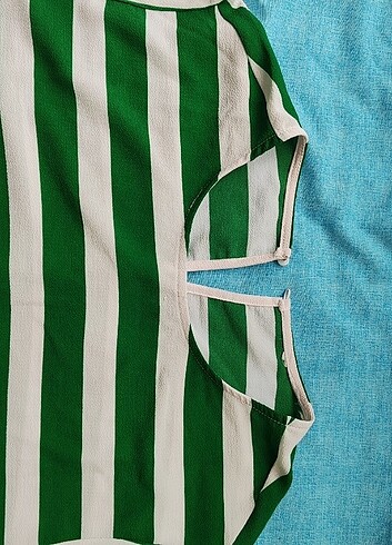 Çizgili bluz kısa kol - Görsel 5