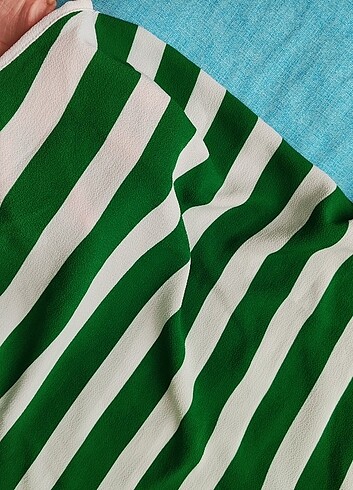 Çizgili bluz kısa kol - Görsel 6