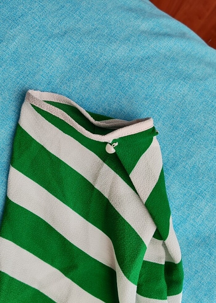 Çizgili bluz kısa kol - Görsel 2