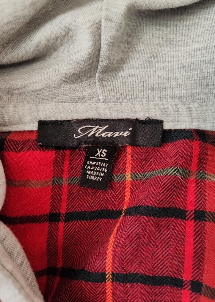 Mavi marka kapşonlu ekose gömlek - Görsel 3