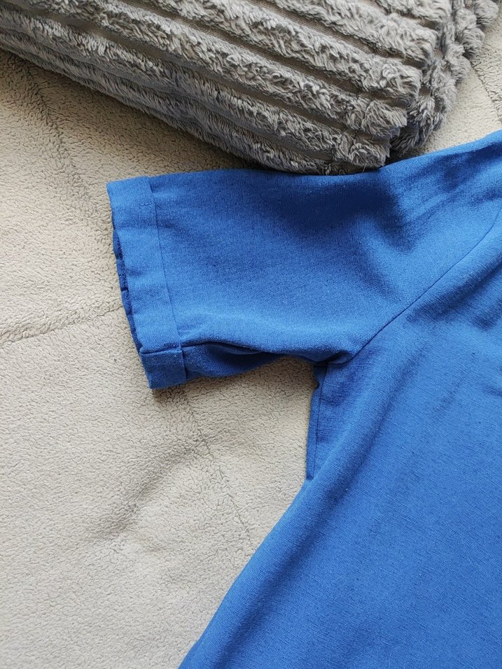 Düğmeli Mavi Keten Midi Gömlek - Görsel 4