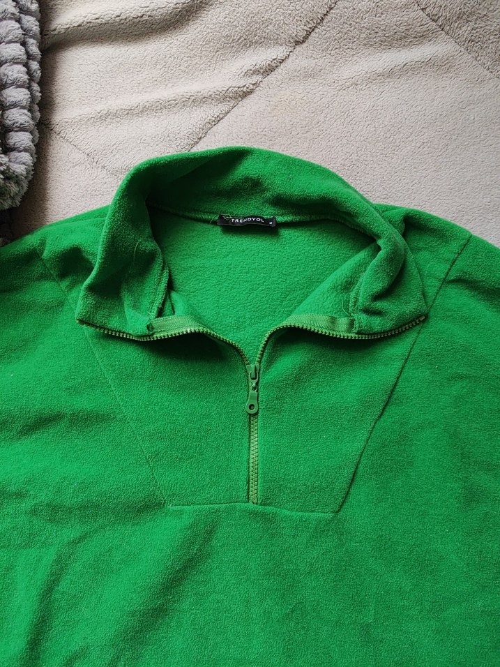 Renkli Yeşil Fermuarlı Kadın Sweatshirt - Görsel 3