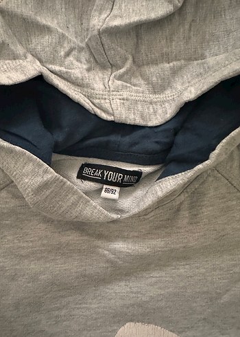 Kapüşonlu Gri Erkek Çocuk Sweatshirt - Görsel 2