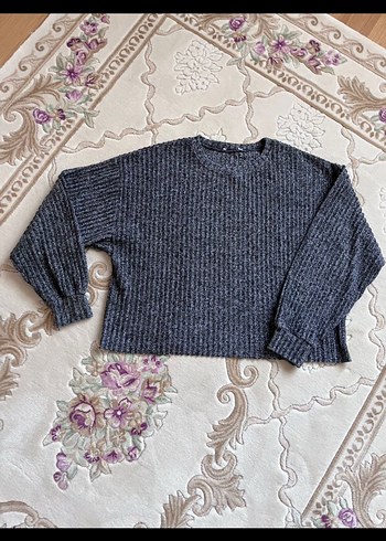 Gri bluz ve kot pantolon ön yırtmaçlı ikili satış - Görsel 5