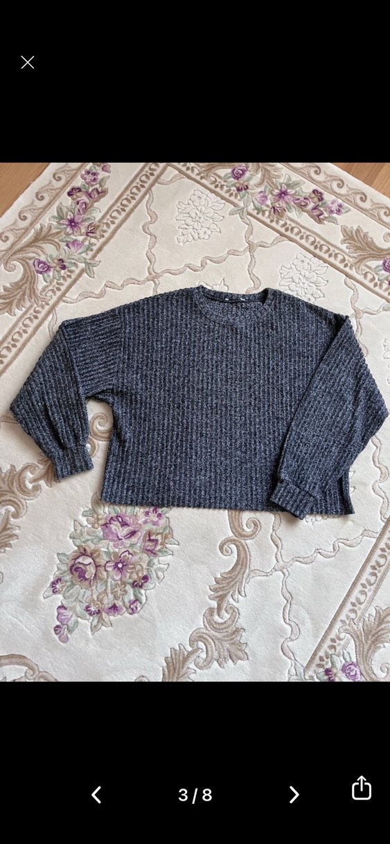 Gri bluz ve kot pantolon ön yırtmaçlı ikili satış - Görsel 5