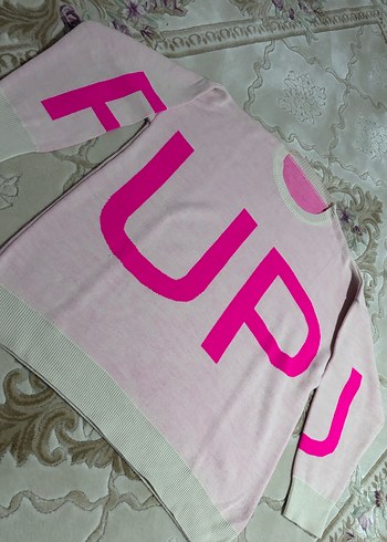 Pembe triko kadın kazak - Görsel 3