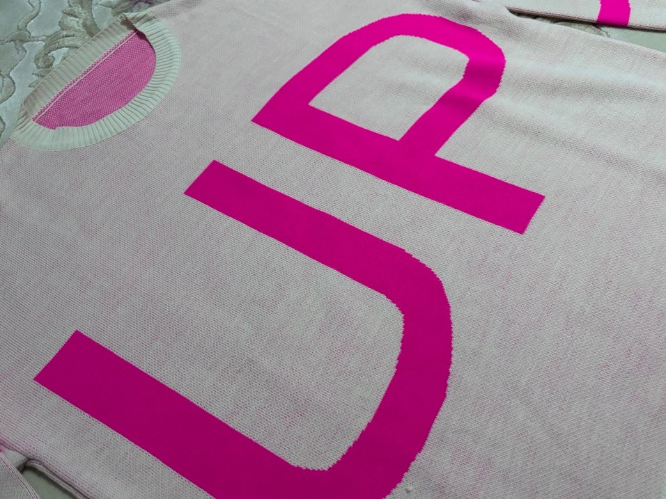 Pembe triko kadın kazak - Görsel 4