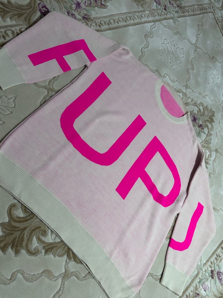 Pembe triko kadın kazak - Görsel 3