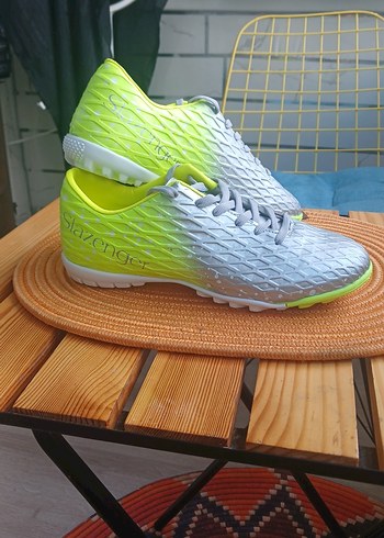 Slazenger Canli Neon Yesil Silver 38 Skazenger Futbol Ayakkabisi