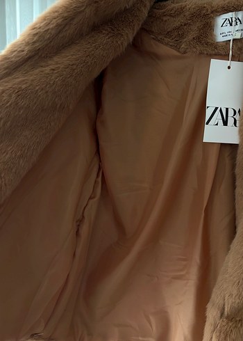 Zara Zara Bej Kadın Kürk Mont