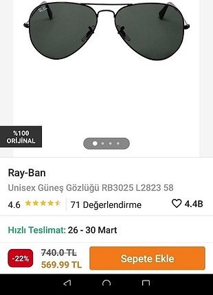 Ray Ban Güneş gözlüğü 