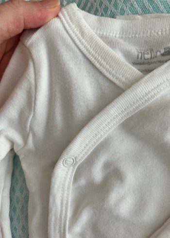 Beyaz Uzun Kollu Pamuklu Bebek Body - Görsel 5