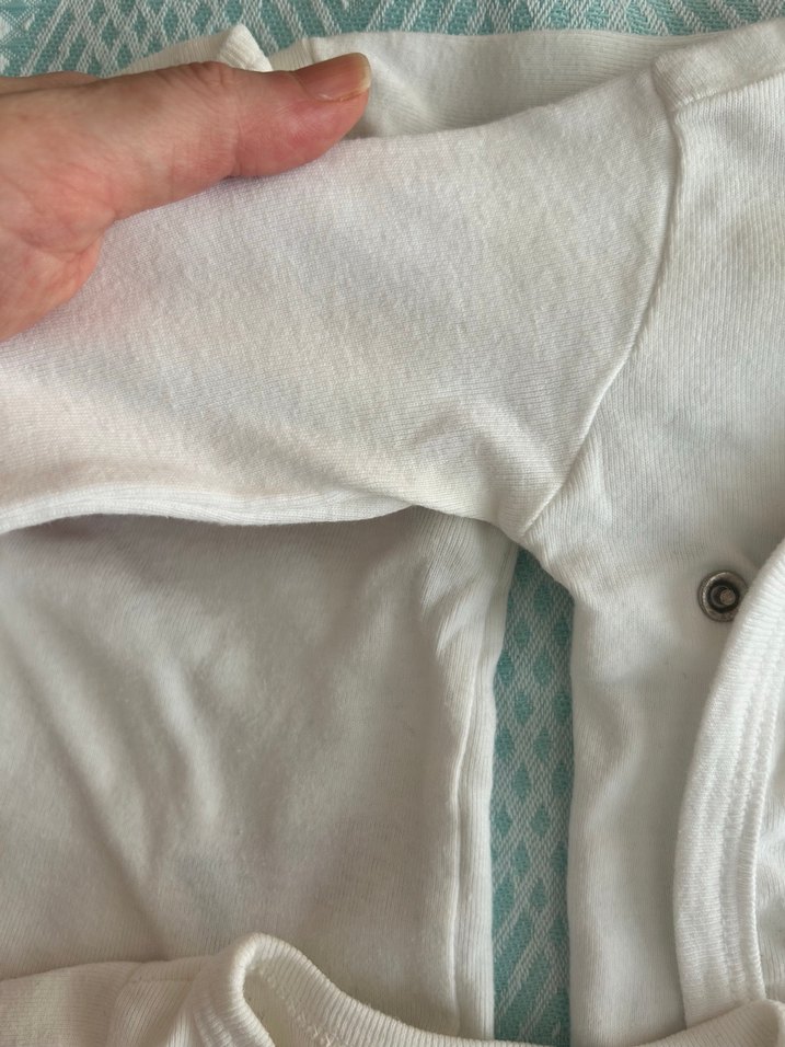 Beyaz Uzun Kollu Pamuklu Bebek Body - Görsel 3