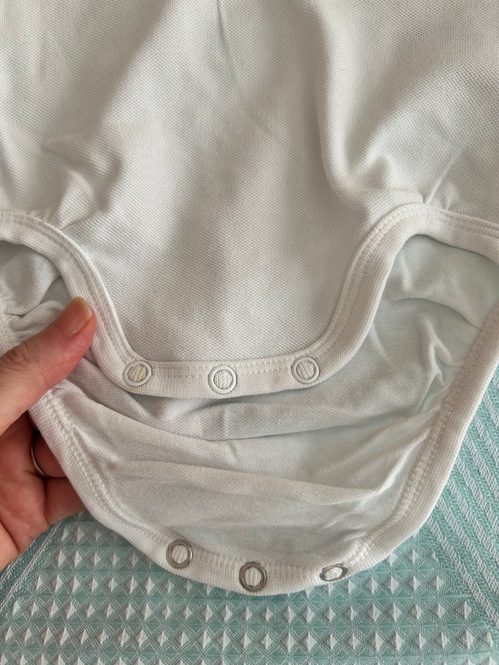 Beyaz Yakalı Kısa Kollu Bebek Body - Görsel 5