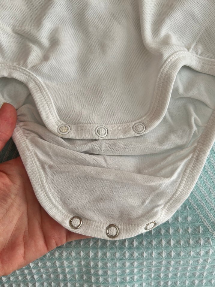 Beyaz Yakalı Kısa Kollu Bebek Body - Görsel 4