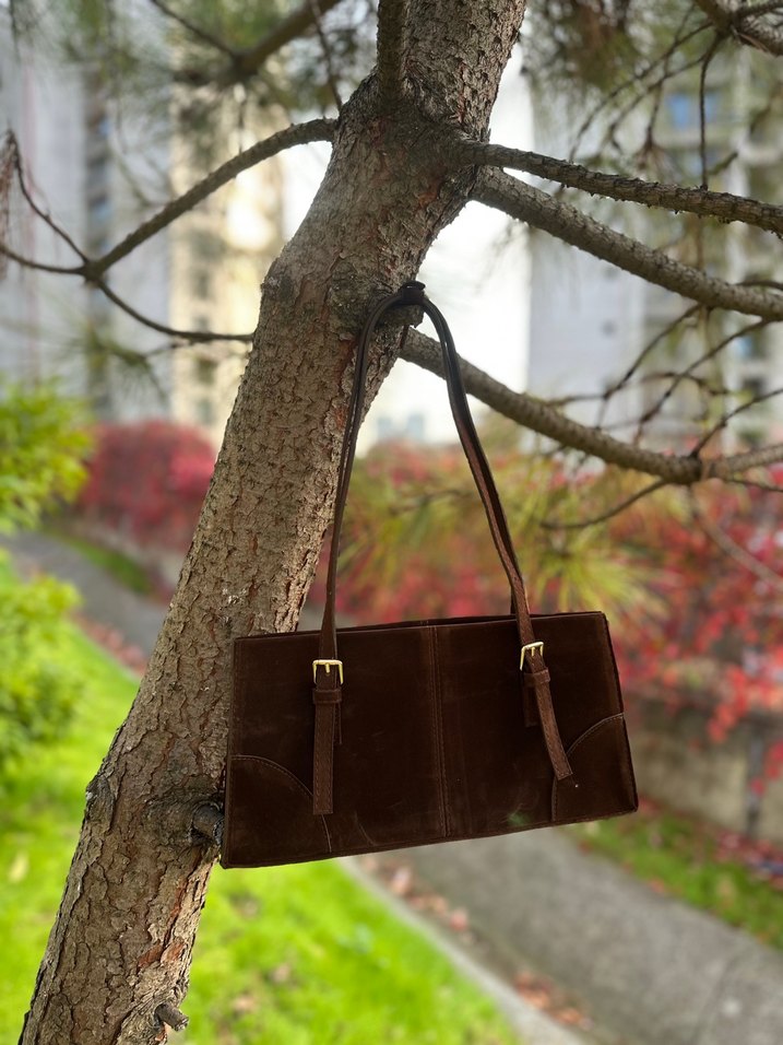 Mango muadili süet çanta - Görsel 2