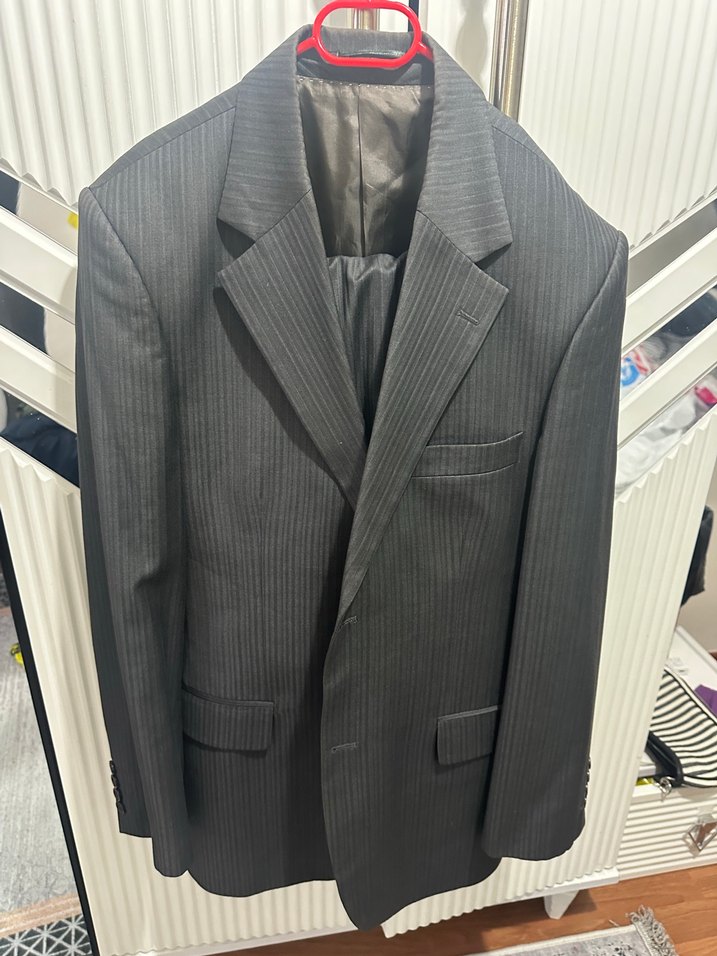 Şık ve Rahat Koyu Gri Blazer Ceket / takım elbise — görsel 7/10