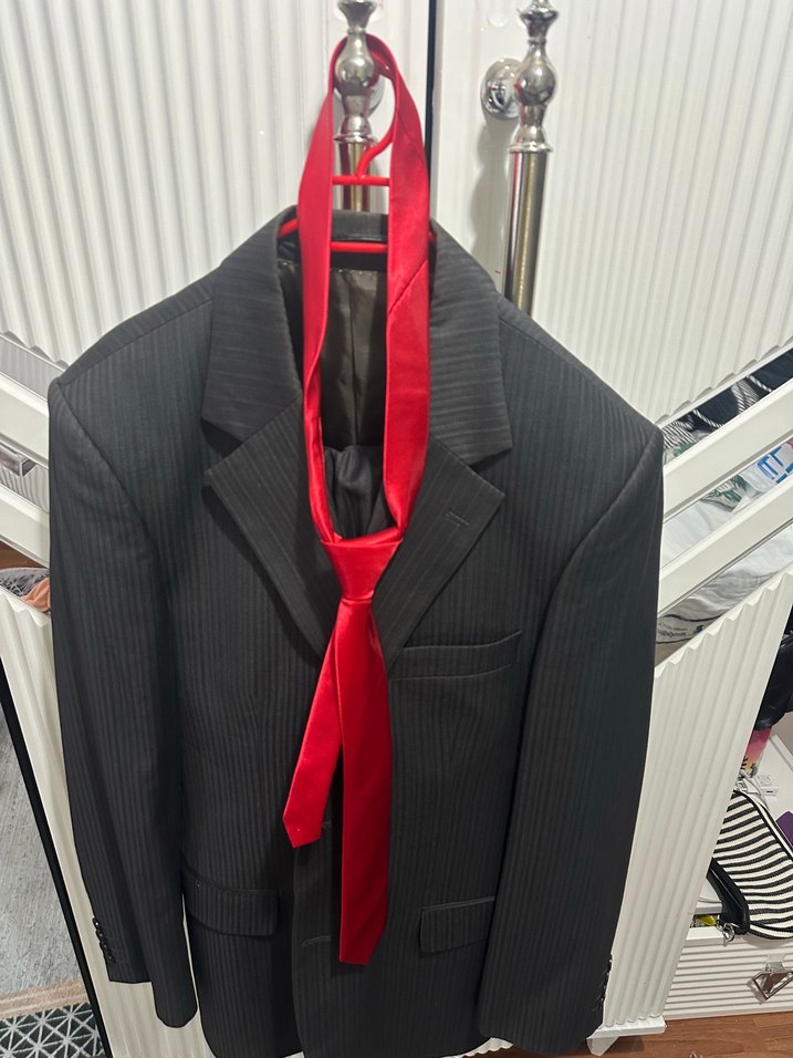 Şık ve Rahat Koyu Gri Blazer Ceket / takım elbise — görsel 8/10