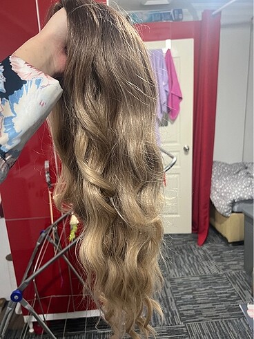 Ombre gerçek görünümlü tül peruk