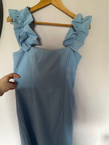 38 Beden mavi Renk Yeni abiye elbise