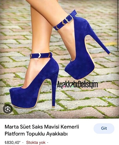 Saks mavisi topuklu