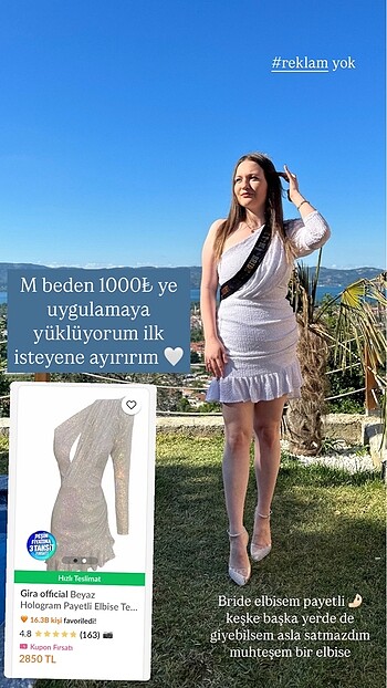 m Beden Payetli bride abiye