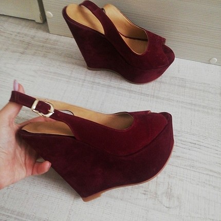 yazlık açık bordo ayakkabı 