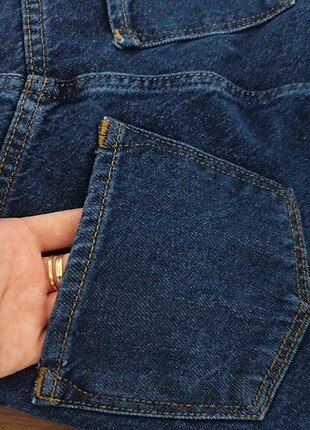26 Beden Lacivert bol paça jeans