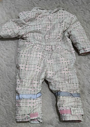 Gri Ekose Desenli Bebek Tulumu - Görsel 2