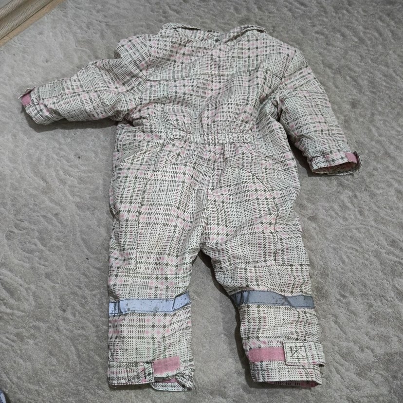 Gri Ekose Desenli Bebek Tulumu - Görsel 2