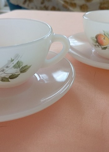 Beden Beyaz Pastel Meyve Desenli 4'lü Fincan Takımı