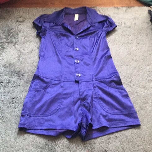 Denim&Co Mini şort tulum
