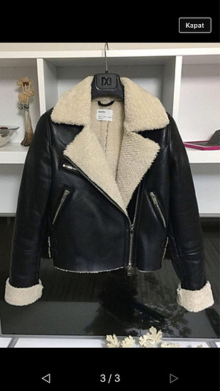 m Beden Bershka siyah içi kürklü ceket